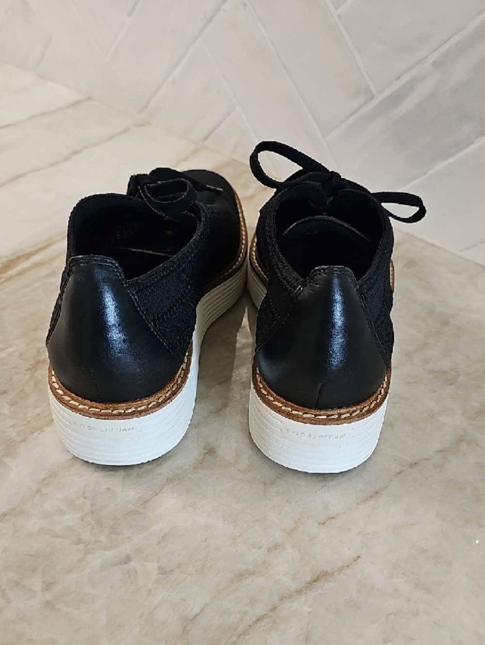 Cole Haan Black Knit Derby with Contrasting White Sole - Picture 5 of 9